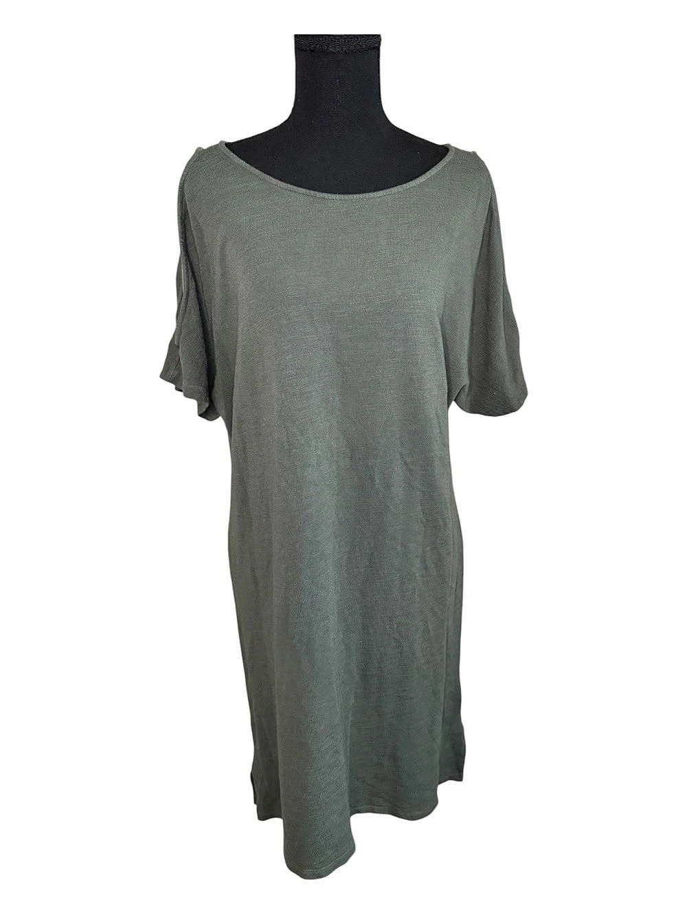 Monrow Olive Cold Shoulder Midi Dress Size Large